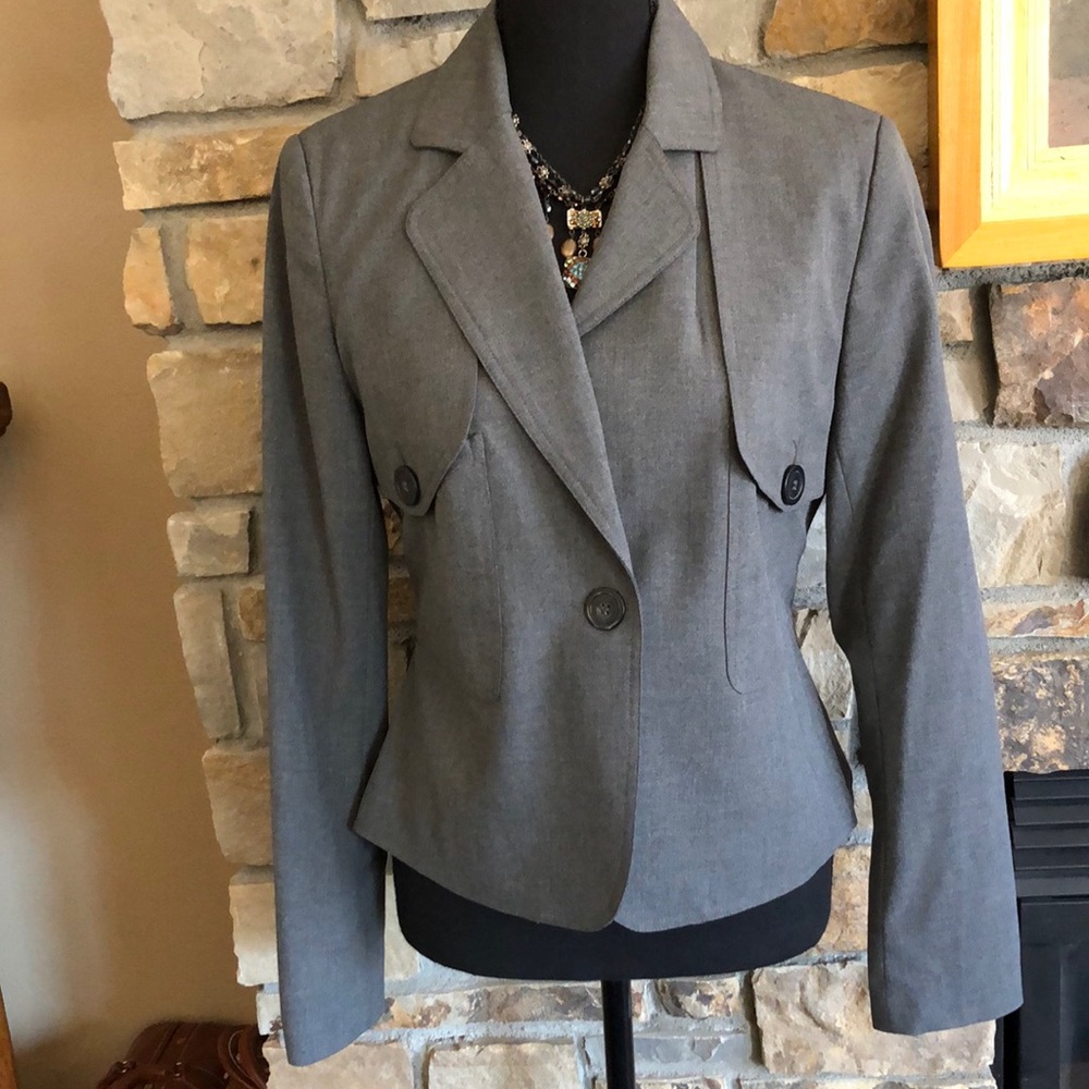 MICHAEL KORS GRAPHITE GRAY BLAZER, 6 🌸